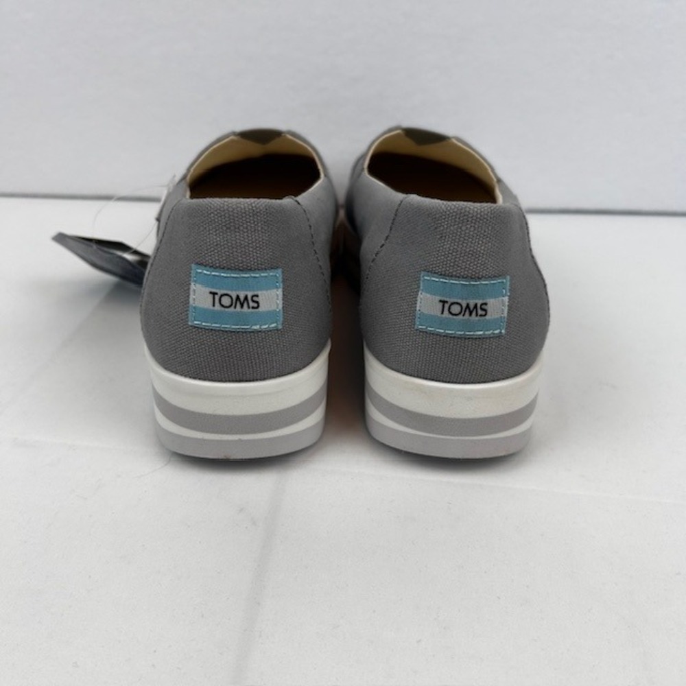TOMS Alpargata Midform Drizzle Grey Canvas Platform Slip On Shoes 8.5 - Picture 9 of 10